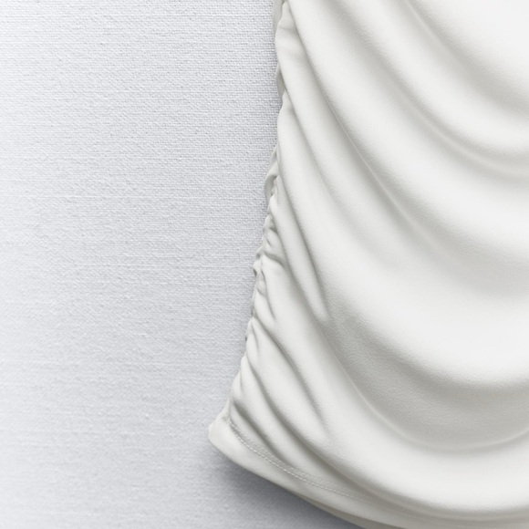 Zara White Dress with Ruching - Picture 8 of 8